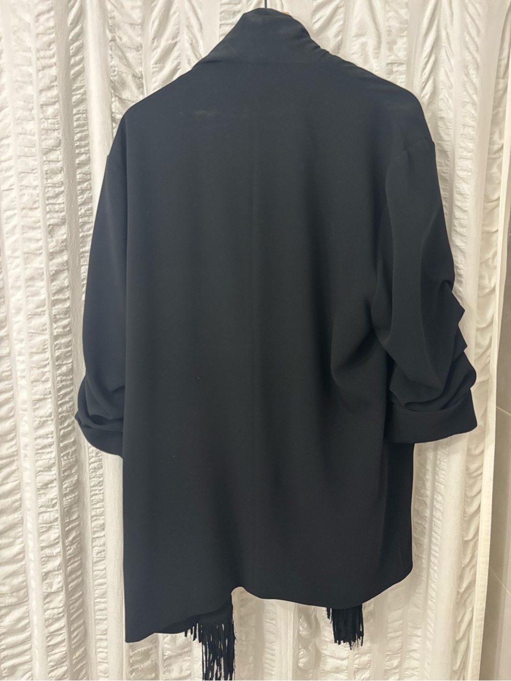 cinq a sept Black Fringed Draped Blazer - Picture 4 of 7